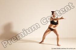 Underwear Martial art Woman White Moving poses Average long colored Dynamic poses Academic